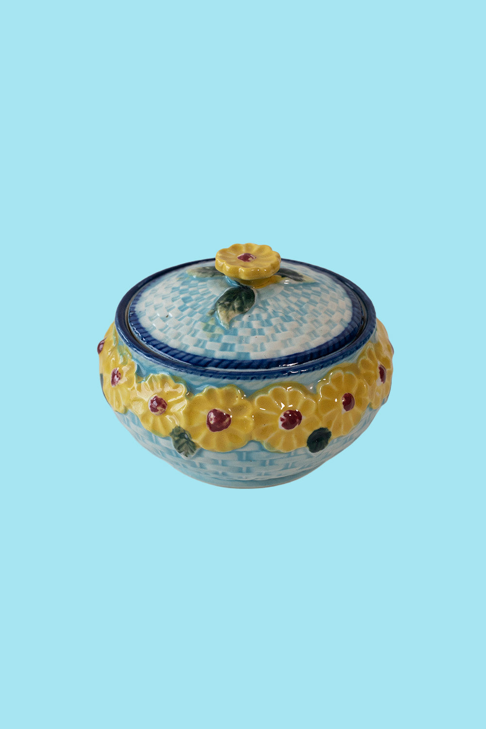 Sunflower ceramic candy box