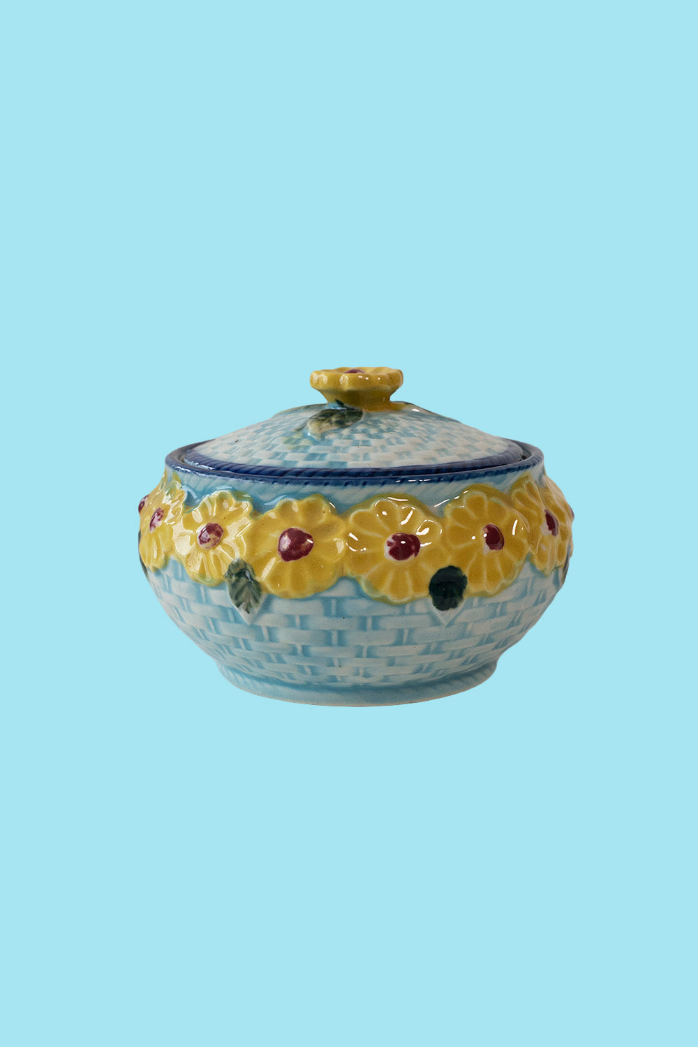 Sunflower ceramic candy box