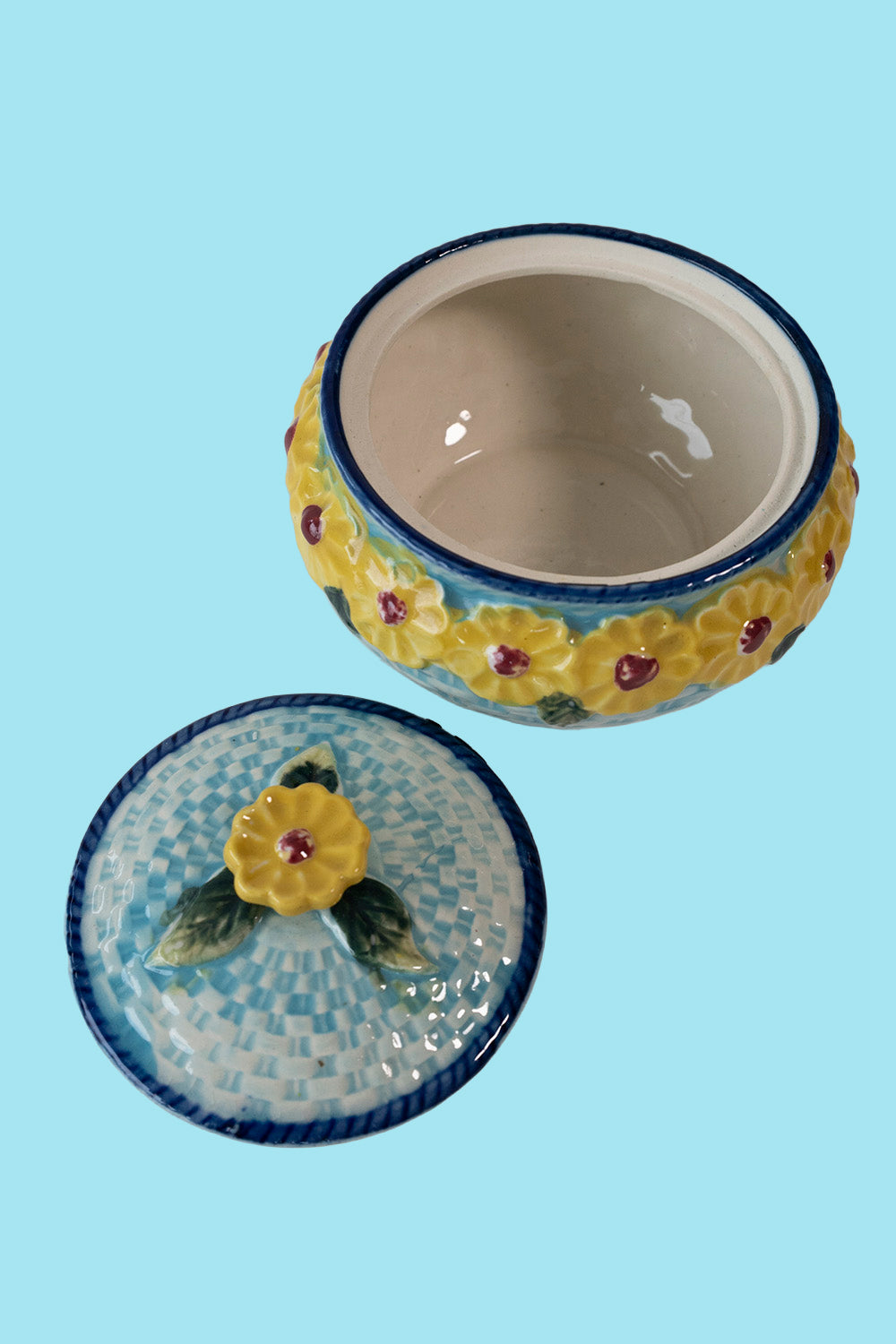 Sunflower ceramic candy box