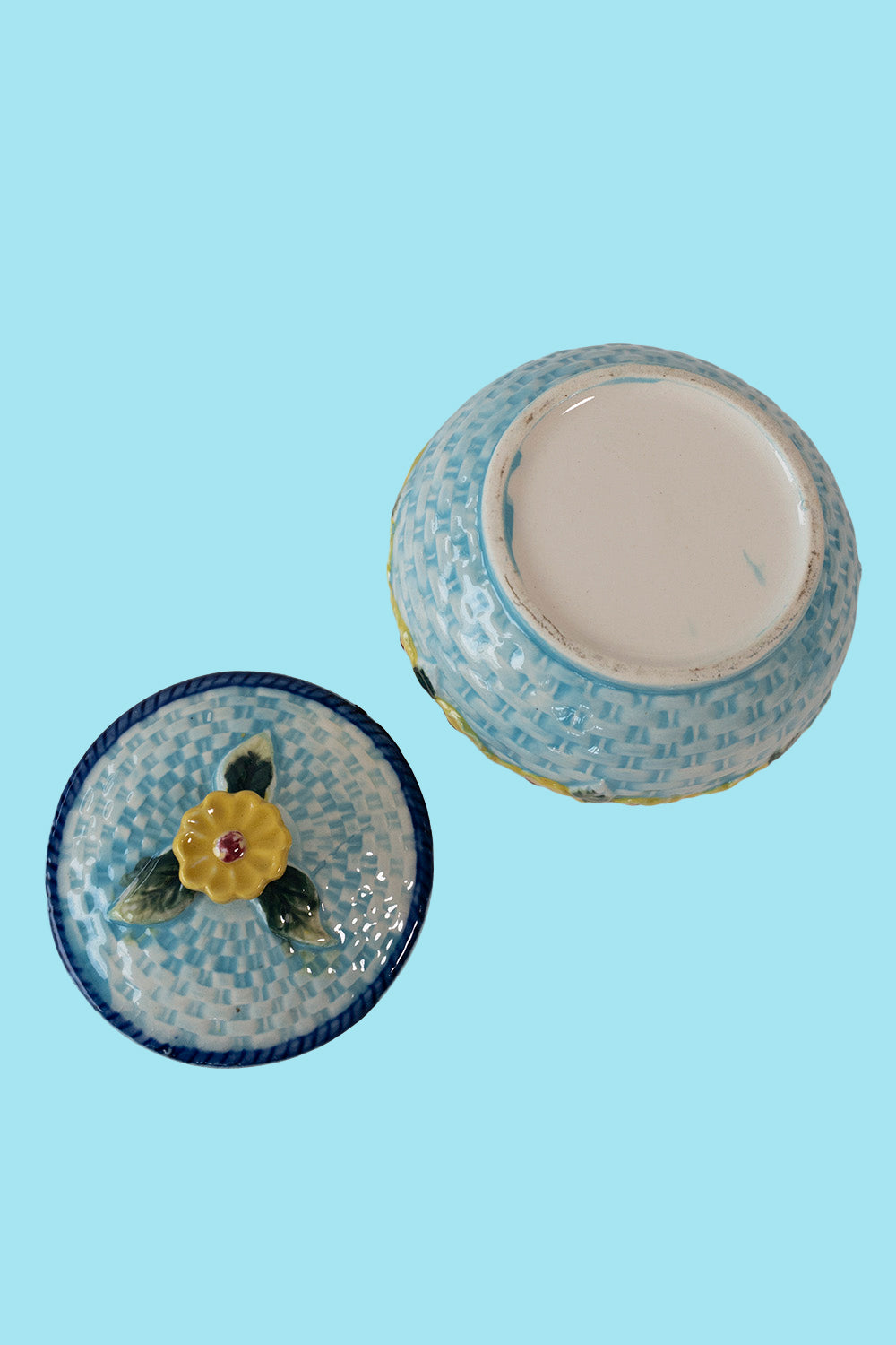Sunflower ceramic candy box