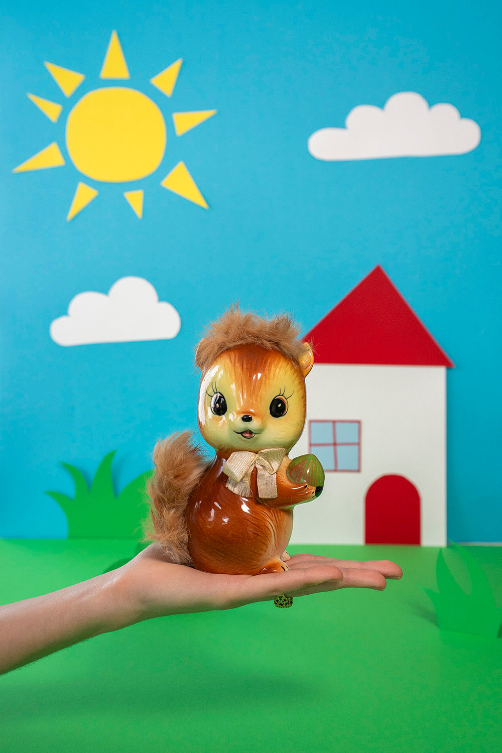 Fuzzy squirrel moneybox