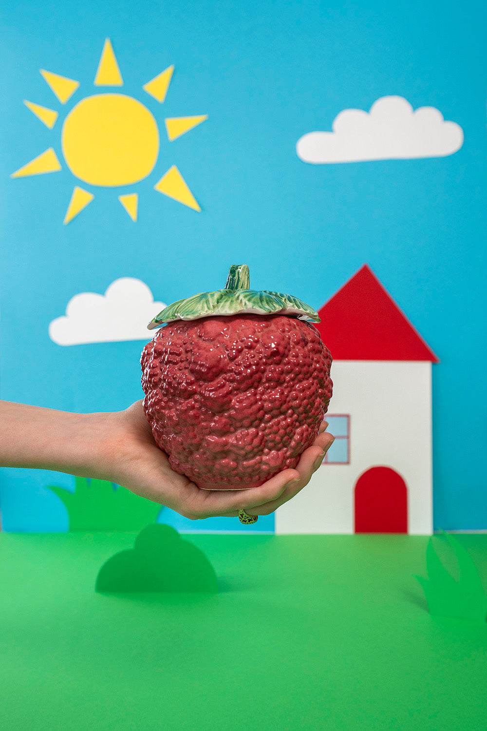 Raspberry jam pot
