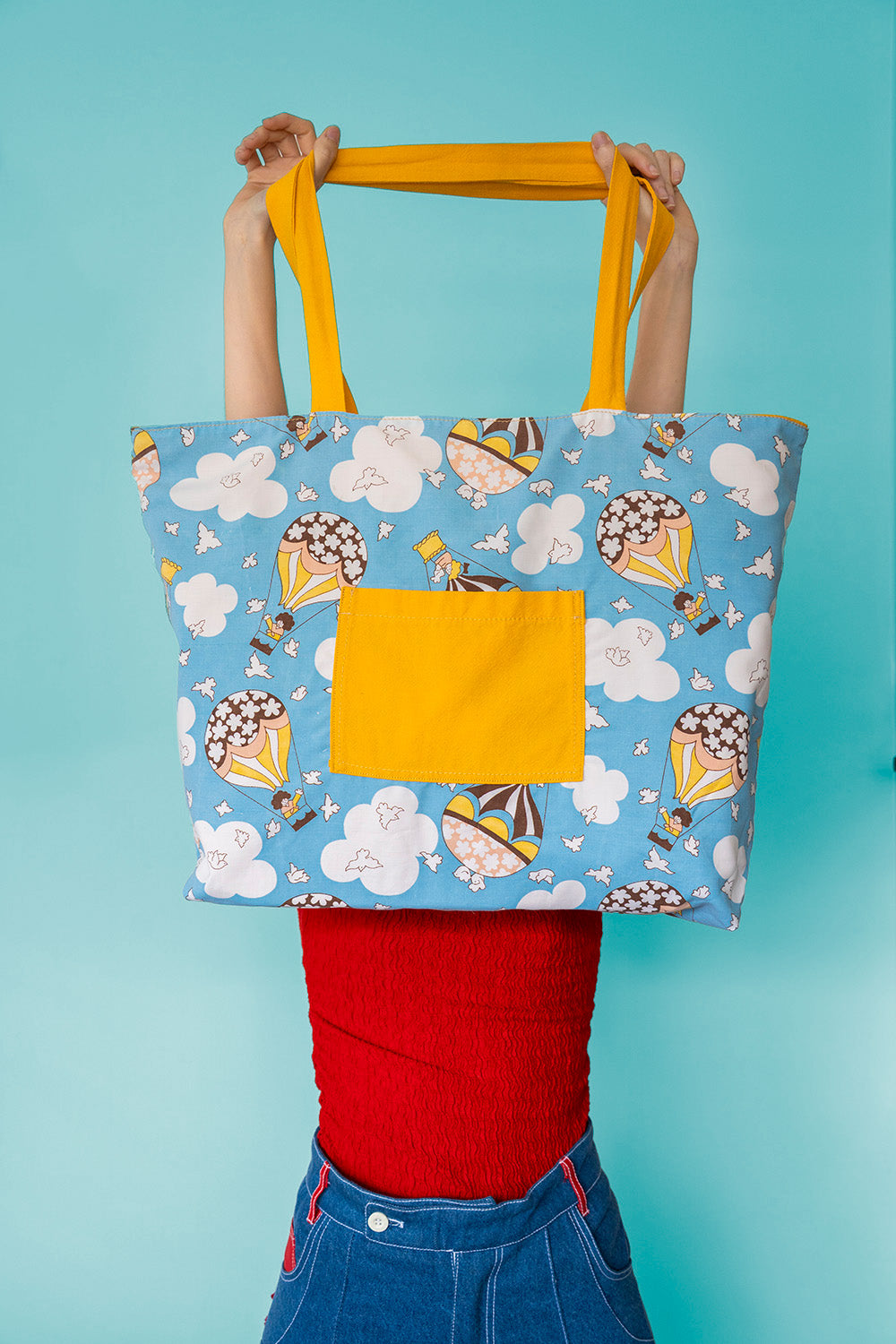 Upcycled reversible tote bag