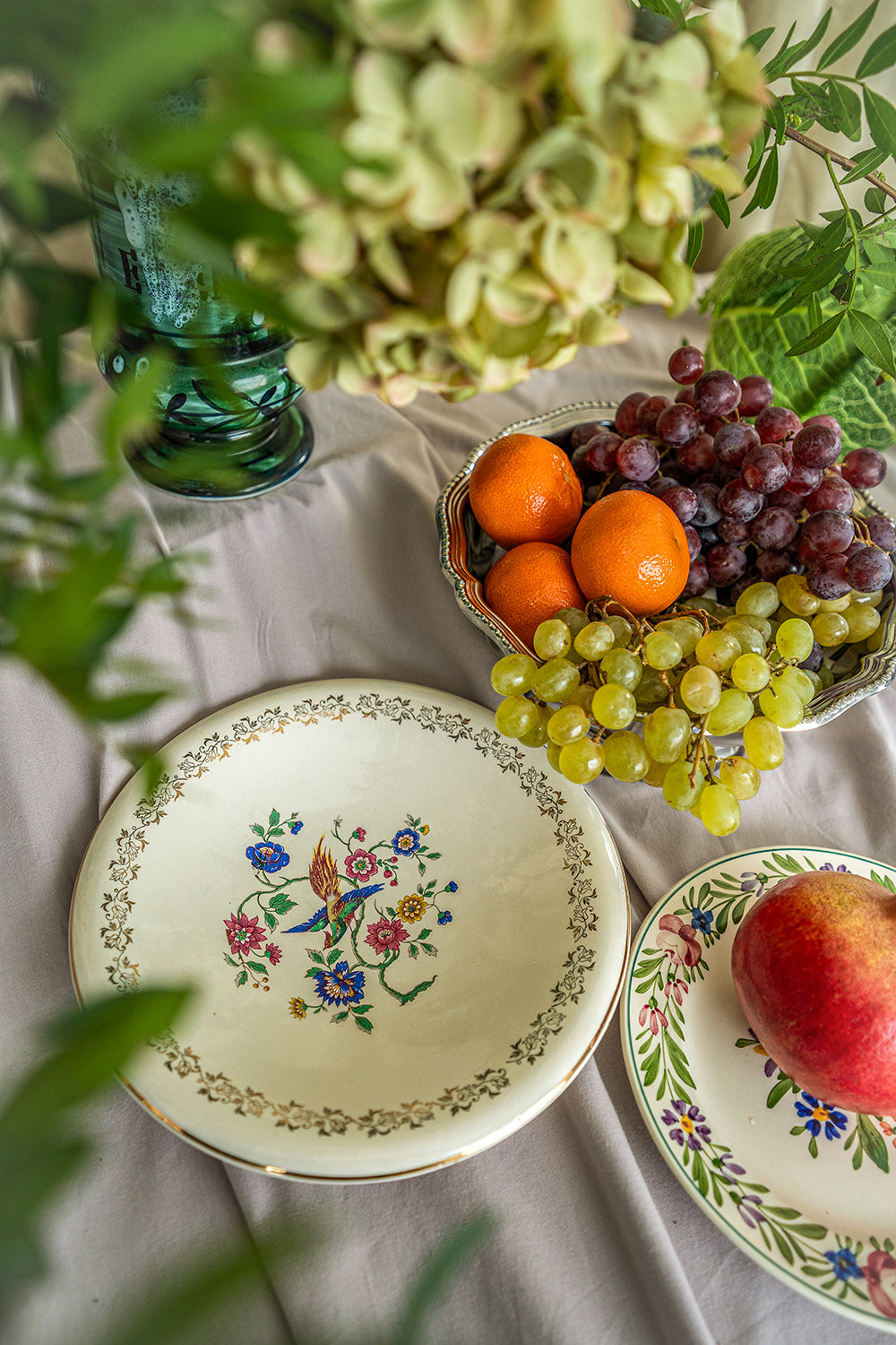 Large floral deep plate
