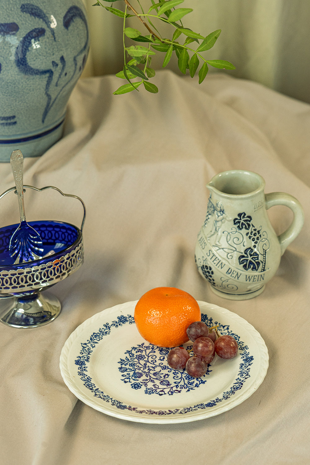 Floral porcelain dessert plate