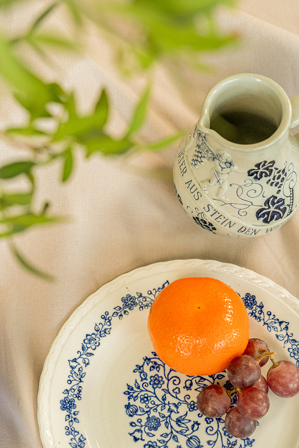 Floral porcelain dessert plate