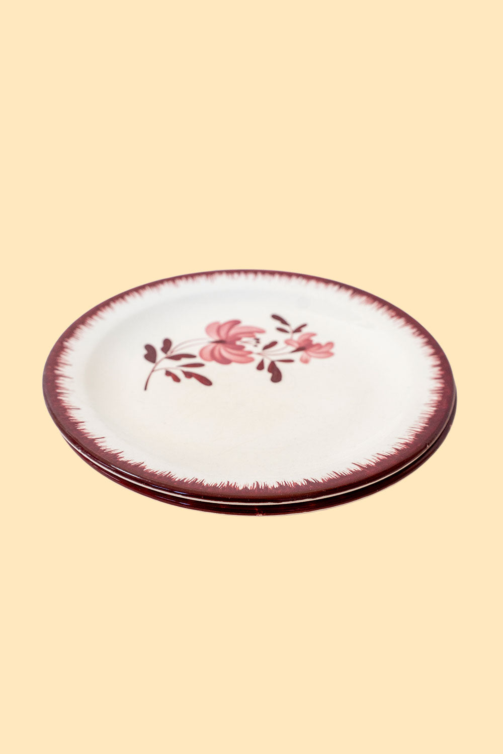 Set of two floral dessert plates