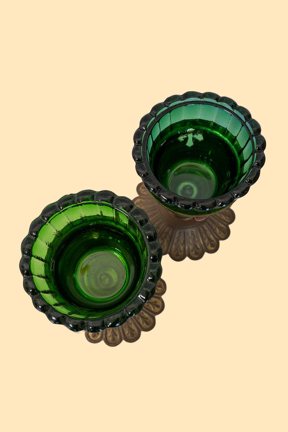 Pair of chalice candle holders