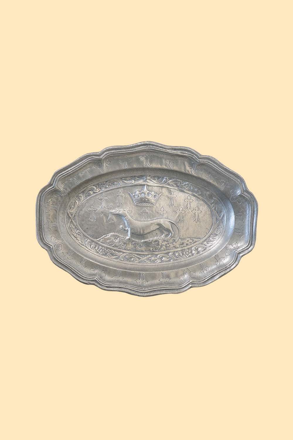 Antique pewter tray
