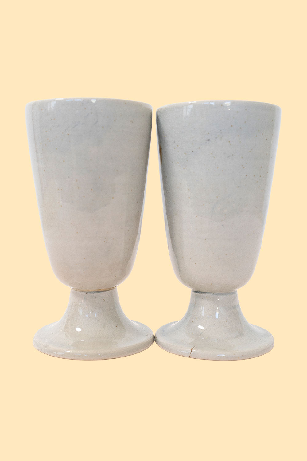 2 handpainted stoneware mazagrans