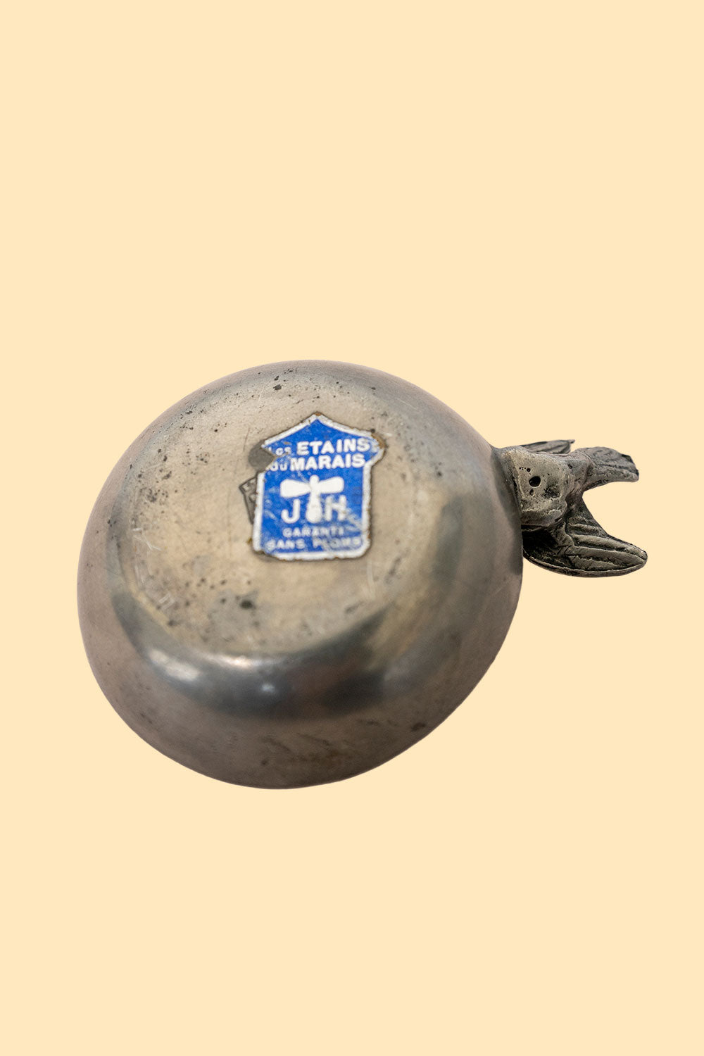 Pewter bird trinket dish