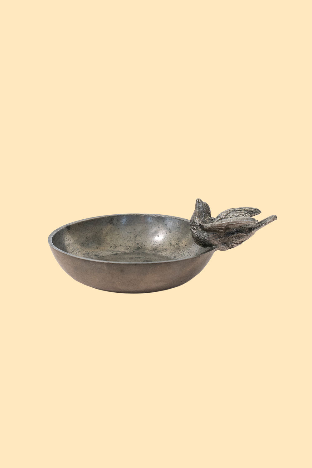 Pewter bird trinket dish
