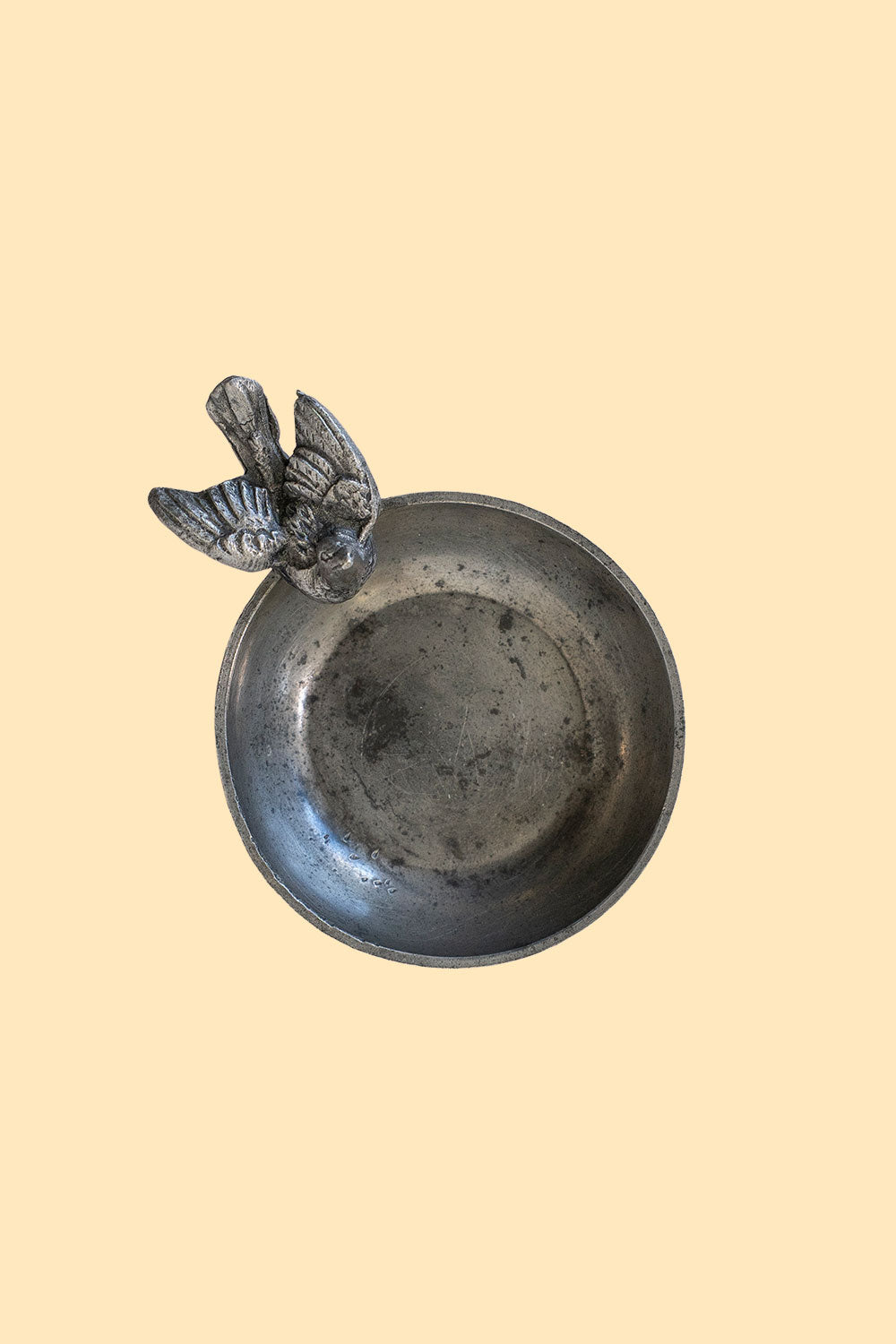 Pewter bird trinket dish