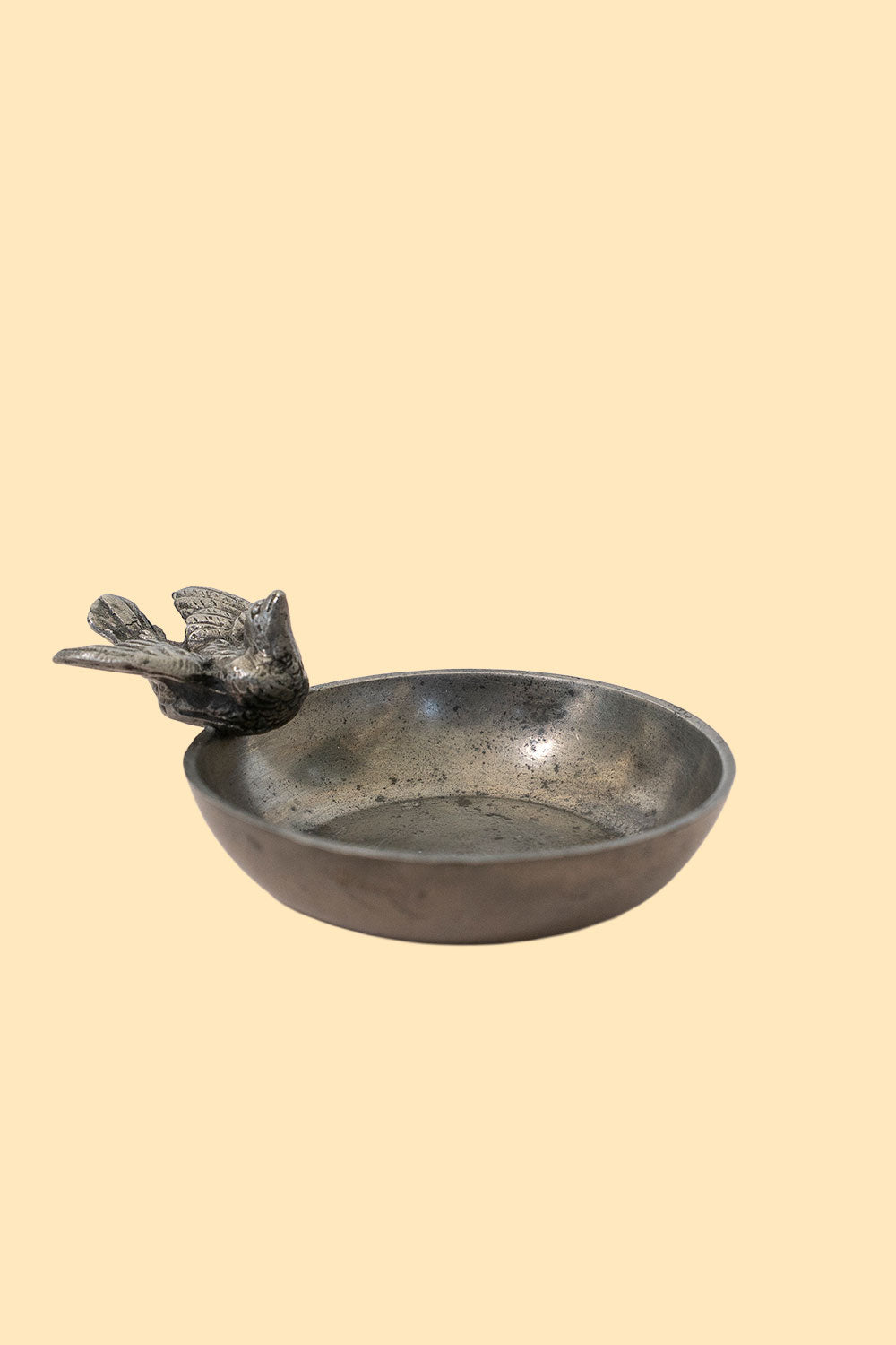 Pewter bird trinket dish