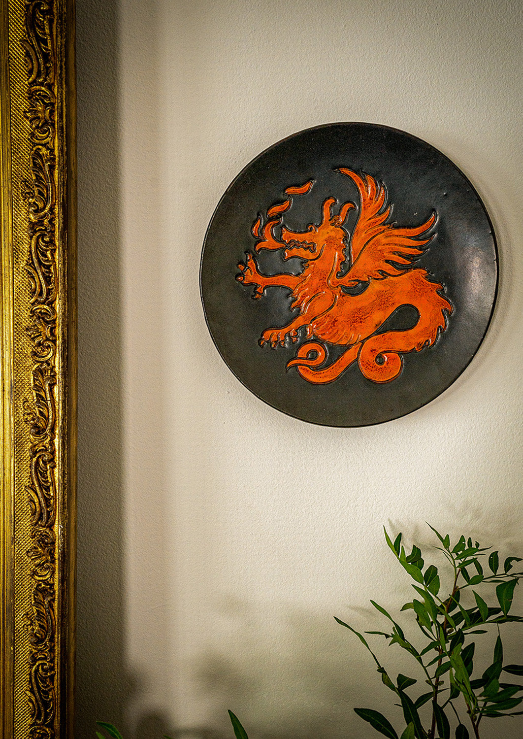 Vintage dragon decorative plate