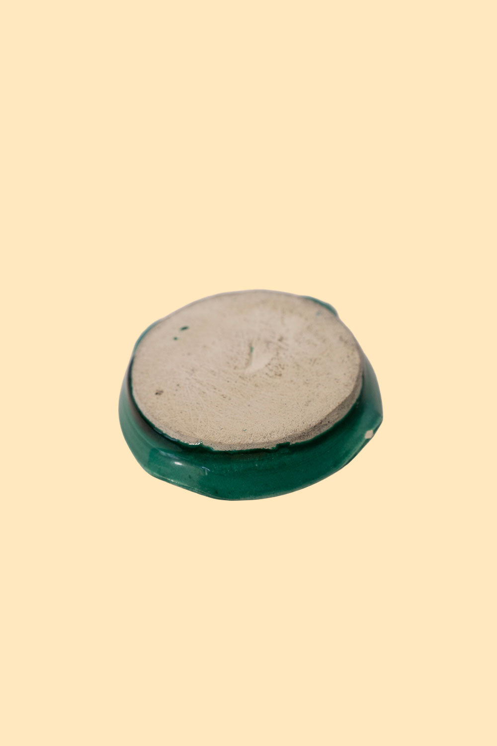 Green ceramic candlestick