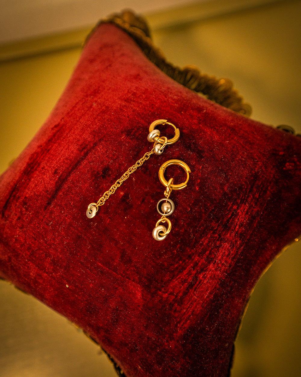Upcycled earrings - The Sun